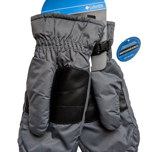 NWT Columbia Boys Rain Water Stain Resistant Mitten Gray Ski Gloves Size… - Picture 2 of 7